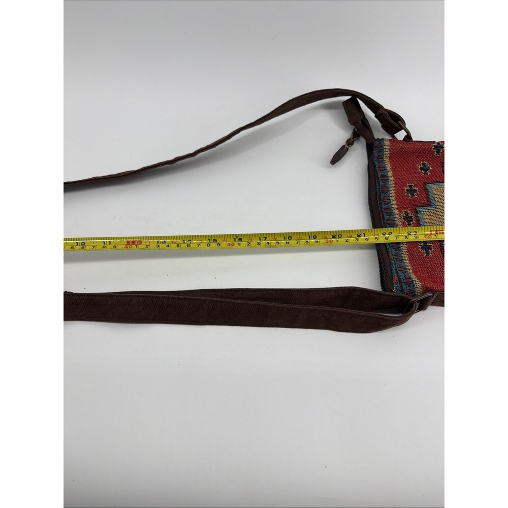 Western Canvas Crossbody Messenger Purse Adjustable Strap Aztec Serape Boho - Picture 8 of 8